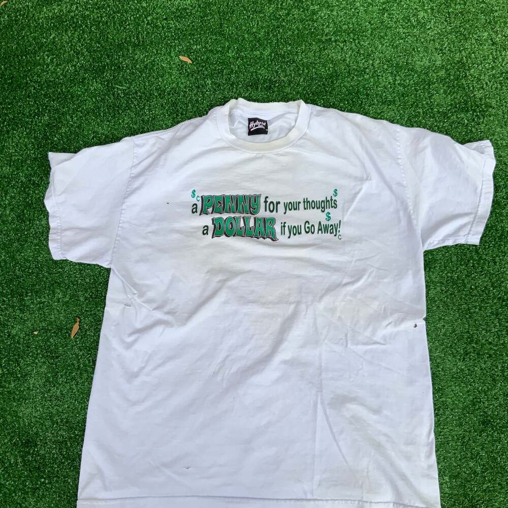 Vintage Hybrid Tees Graphic T-Shirt, Sarcastic Humor, White, Size XL